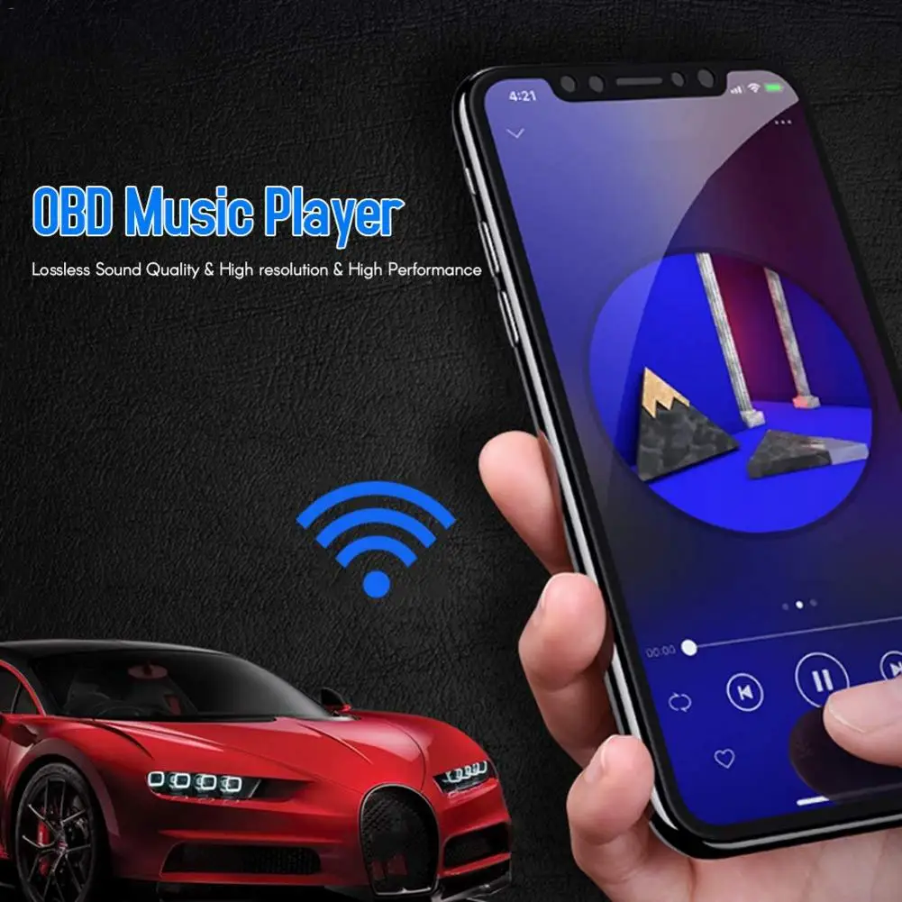 Музыкальный плеер OBD2 Bluetooth автоматический сканер OBD музыкальный плеер 2 в 1 fm-передатчик Bluetooth MP3-плеер Поддержка TF карты