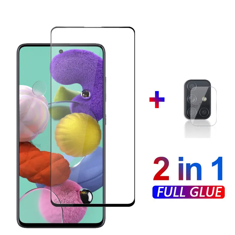 Полное покрытие для samsung Galaxy A51 стекло A515F Закаленное протектор экрана защитное