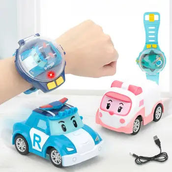 

Remote Control Car Toys Wrist Watch USB Mini Cartoon Vehicles Toy Gift for Children