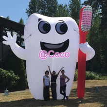 Воздушная до двери, надувные зубы и игрушечная зубная щетка для стоматолога рекламы, дешевые Оксфордские наружные надувные зубы модель