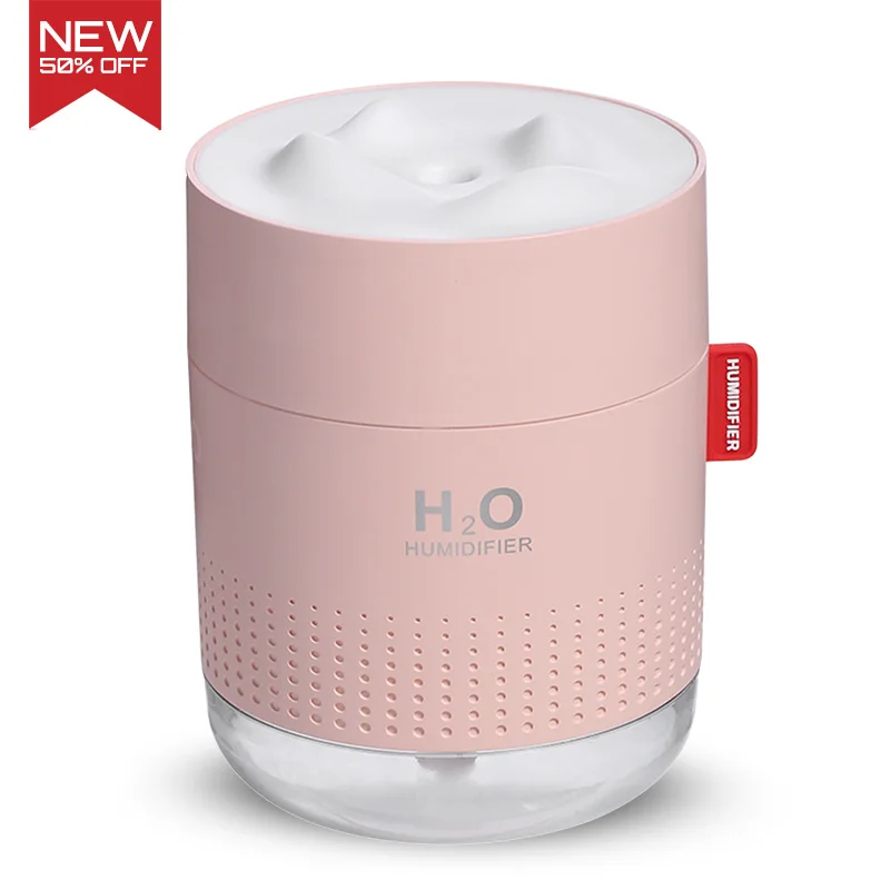 Pink Премиум H2O увлажнитель воздуха 500 мл Humidificador 30 мл-50 мл/ч увлажнитель воздуха USB Umidificator с Diming WW светильник Nawilzacz Powietrza - Цвет: Pink