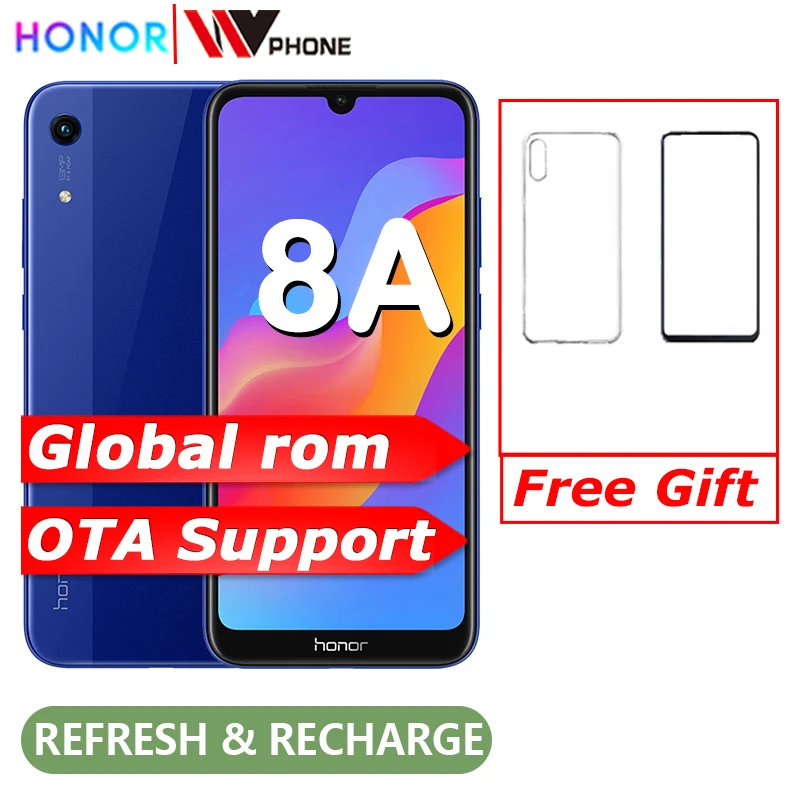 

new arrived Original Honor 8A 6.09 inch MTK6765 Android 9.0 8.0MP+13.0MP camera 3020mAh face unlock