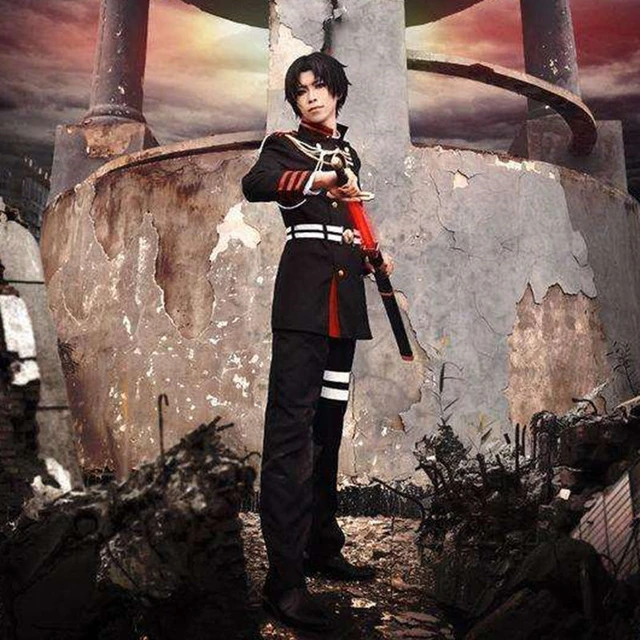 Seraph of the End Guren Ichinose Military Uniform Cosplay Costume Coat  Cloak Cape, Anime Cosplay Costume – FM-Anime Cosplay Shop