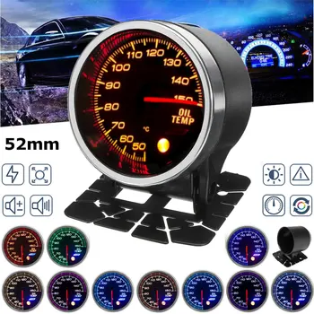 

Oil Temperature Pointer Gauge 2" 52mm 50-150C 10 Color LED Display 12V Universal Car Oil Temp Meter with Peak Function