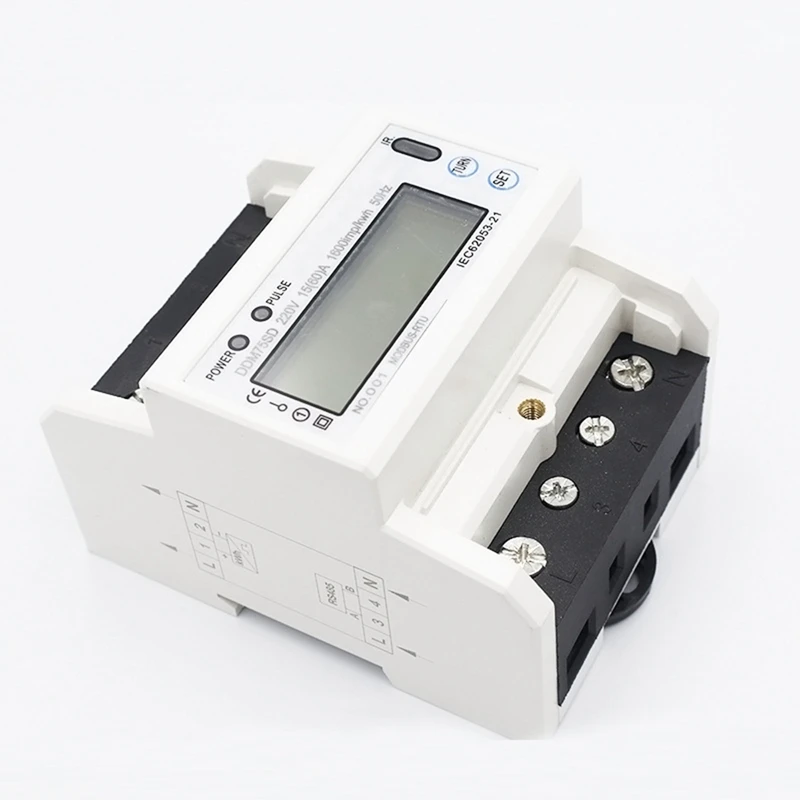 Однофазный двухпроводной DDM75SD RS485 MODBUS протокол ЖК-дисплей 220 В 50 Гц din-рейку ваттметр измеритель мощности Ватт метр