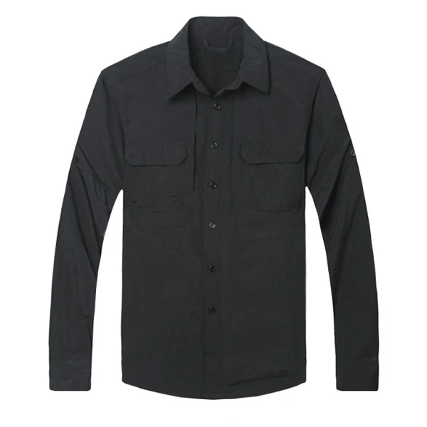 

Men Quick Dry Sun Protection Cargo Shirts Long Sleeve Hiking Shirts Work Top ZJ55