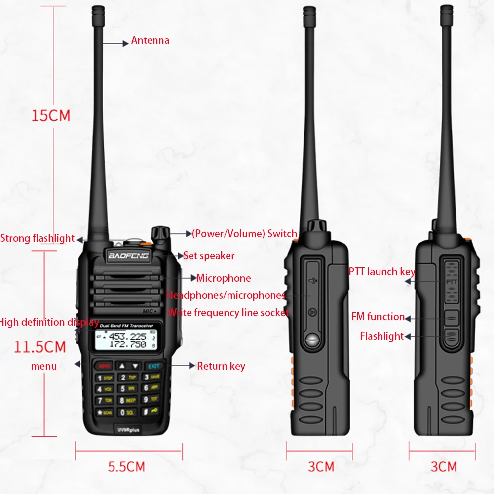 BaoFeng BF-UV9R легкий двухстороннее радио портативная рация VHF UHF двухдиапазонный анти-помехи водонепроницаемый большой диапазон