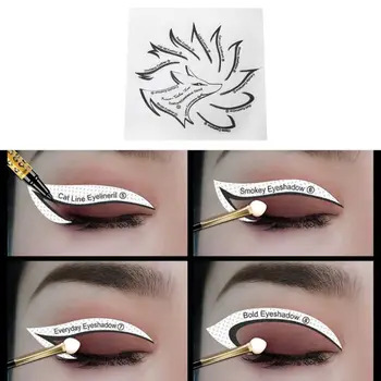 

Professional Eyeliner Eyeshadow Stencil Kit Non-Woven Materials 12 Style Makeup Templates Stickers Card Modeling Tools
