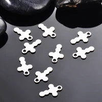 25Pcs/Lot Stainless Steel Cross Pendant Charms Bracelet Necklace DIY Jewelry Making Handmade Accessories Findings 2