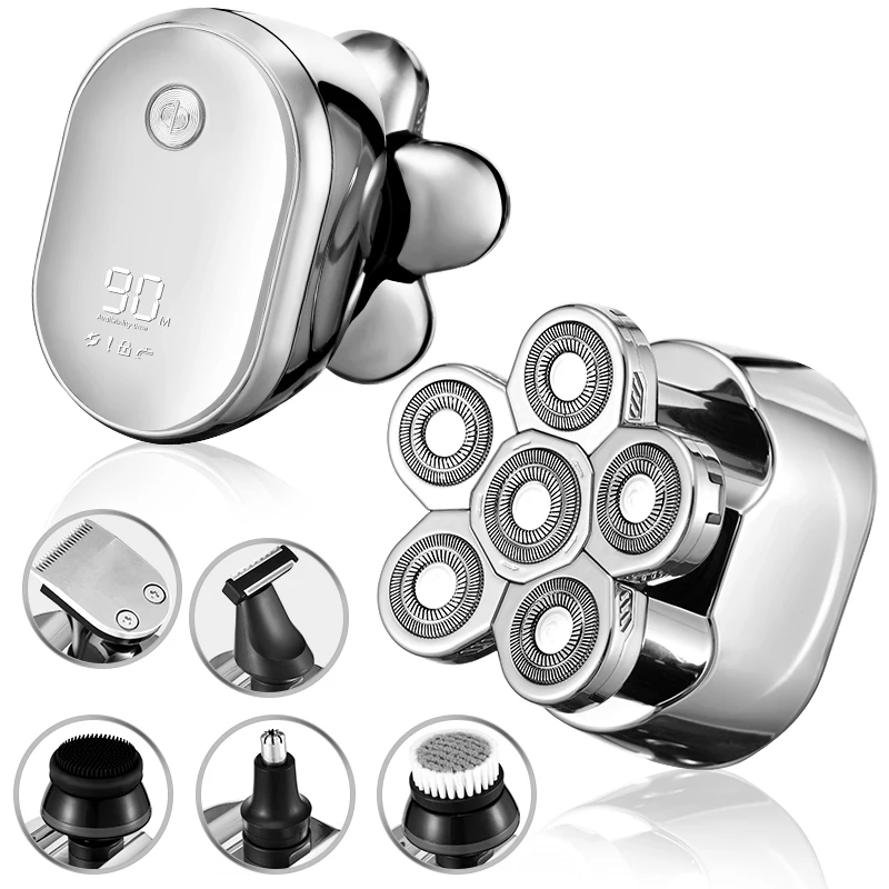 Electric Shaver Rechargeable Razor Shaving Machine Cleaning Beard for Men Wet and Dry Waterproof Washable 6 in 1 | Бытовая техника