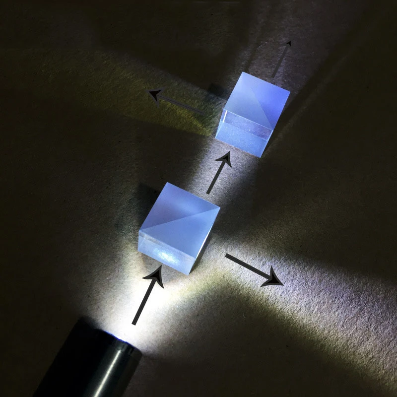 Beam splitting prism 5:5 Beamsplitter Ratio Transflective K9 Cube Prism Optical Glass Prism 20/30/40/50mm optical prisms photography prism