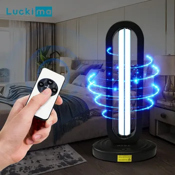 

38W UV Ozone Sterilization Lamp Remote Sterilizer UVC Light Disinfection for Mask Kill Bacterial Mites Lights Air Purifier