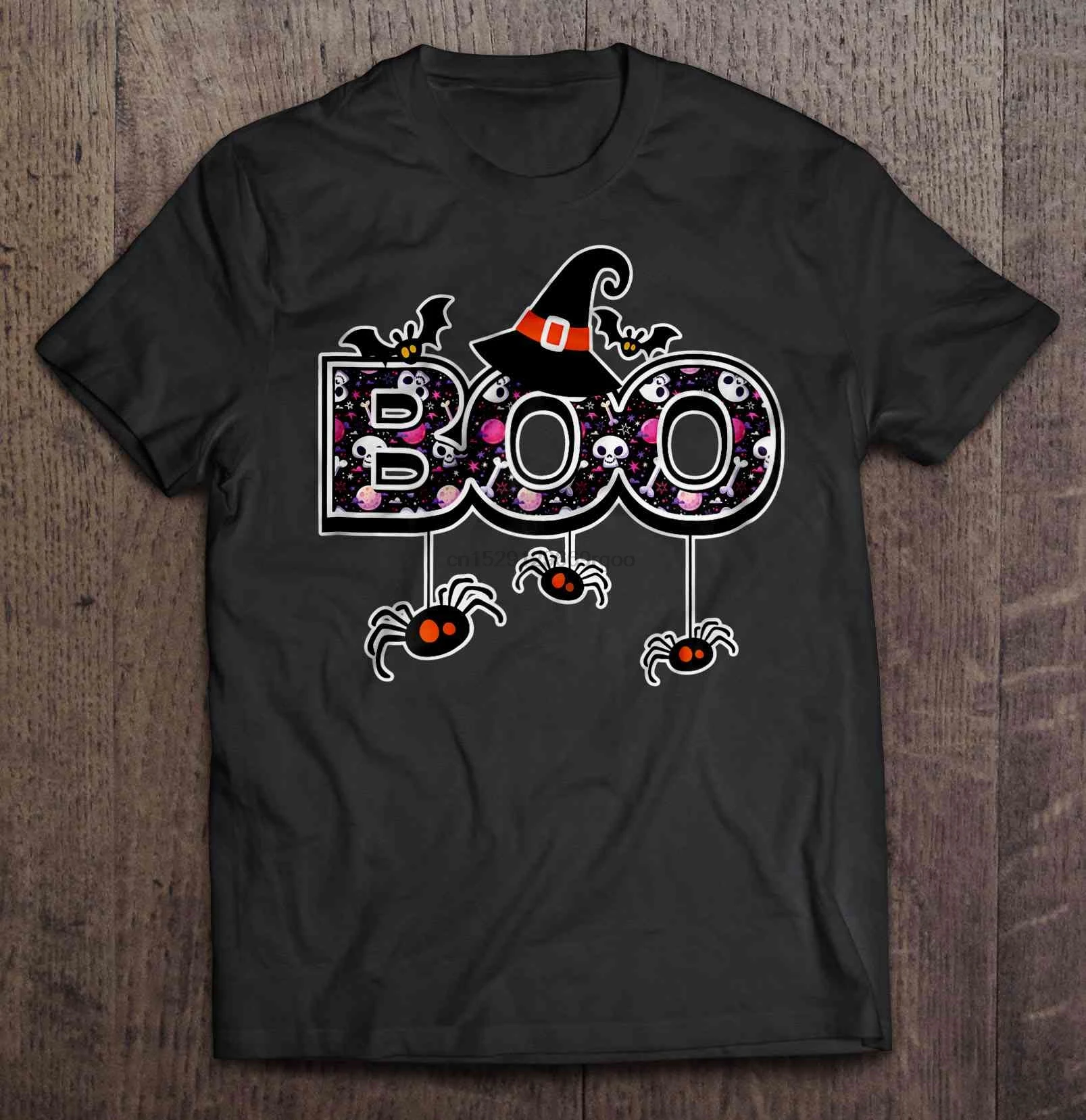 Мужская футболка Boo шляпа ведьмы паук и череп Хэллоуин с Рождество женская