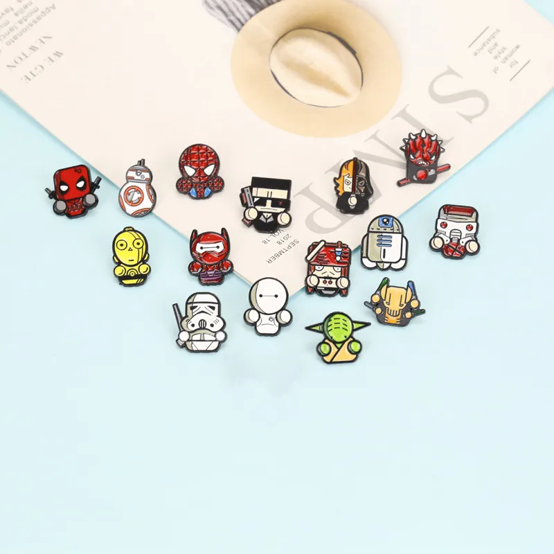 Новинка эмалевый значок Звездные войны брошка мультфильм Человек-паук
