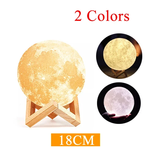 18CM Moon Lamp EeeToo 3D принт космический челнок лампа светодиодный ночной Светильник зарядка через usb ракетная лампа и лампы в виде Луны для любителей космоса ночной Светильник Прямая поставка - Испускаемый цвет: 18CM Moon Lamp
