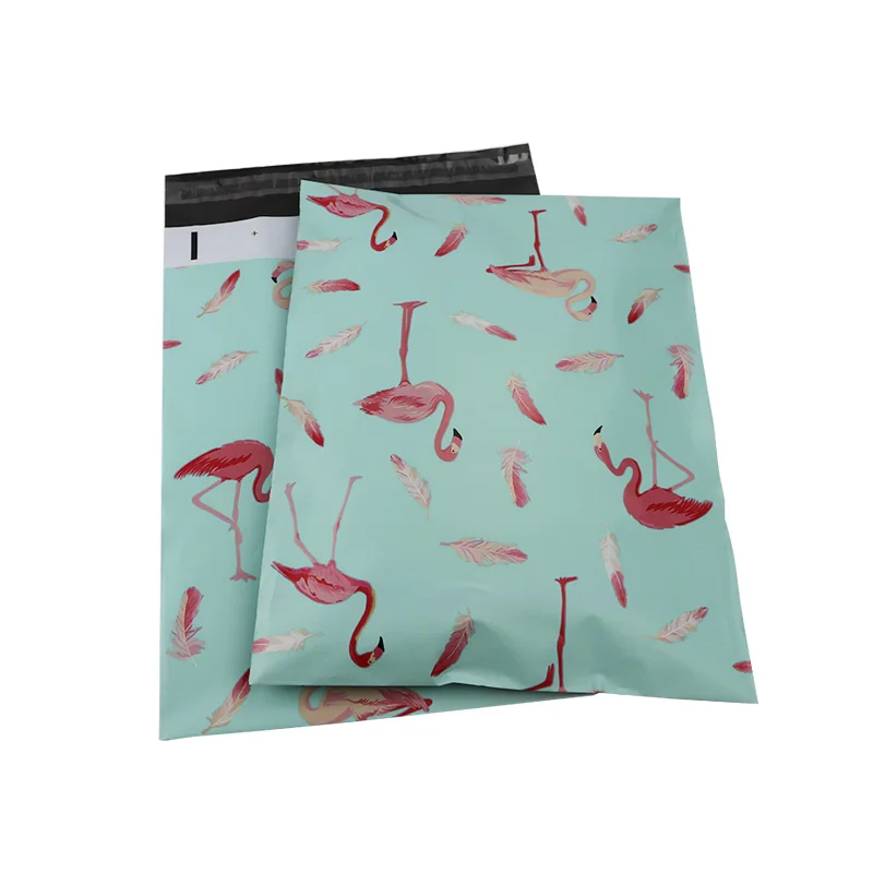 Blue Flamingo 10 шт 25,5x33 см 10x13 дюймов Печатные полиэтиленовые пакеты для почтовых отправлений - Цвет: Blue Flamingo