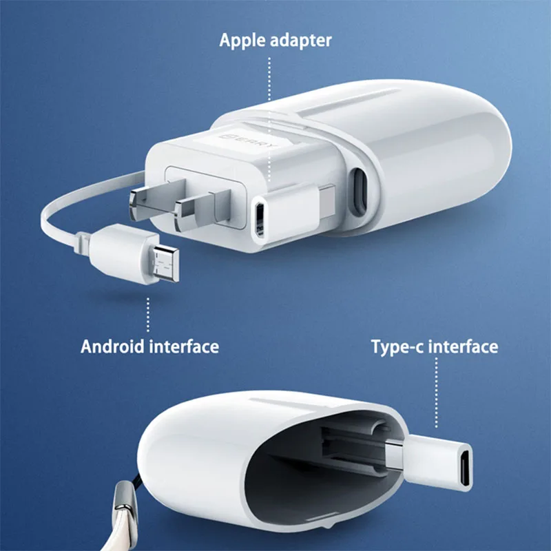 

Новый портативный дорожный USB-кабель для зарядки, многофункциональный выдвижной внешний аккумулятор подходит для Apple Android Type-c интерфейса