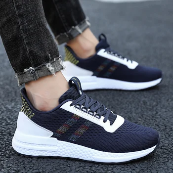 

2020 Men Professional Running Shoes Spring Summer Breathable Jogging Walking Shoes Lace Up Lightweight Gym Sport Sneakers New