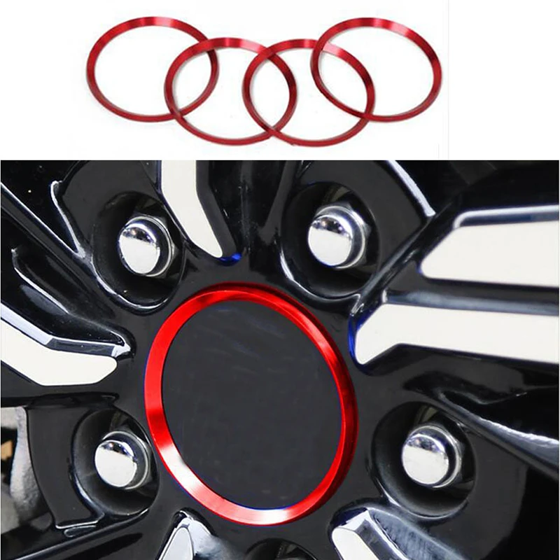 Красные колеса кольцо отделка алюминиевый сплав центр экстерьера 4 шт Acccessories