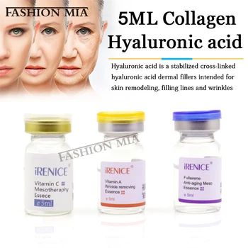 

5ml Vitamin C Hyaluronic Acid Fullerene Nicotinamide Mesotherapy Serum Collagen Hyaluronic Acid Remove Wrinkles Whitening Serum