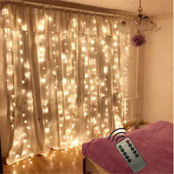 

Remote Curtain 3*2.5M 240LED String Light Fairy Icicle Garland LED Flash Light For Window Wedding Xmas Decoration Lighting