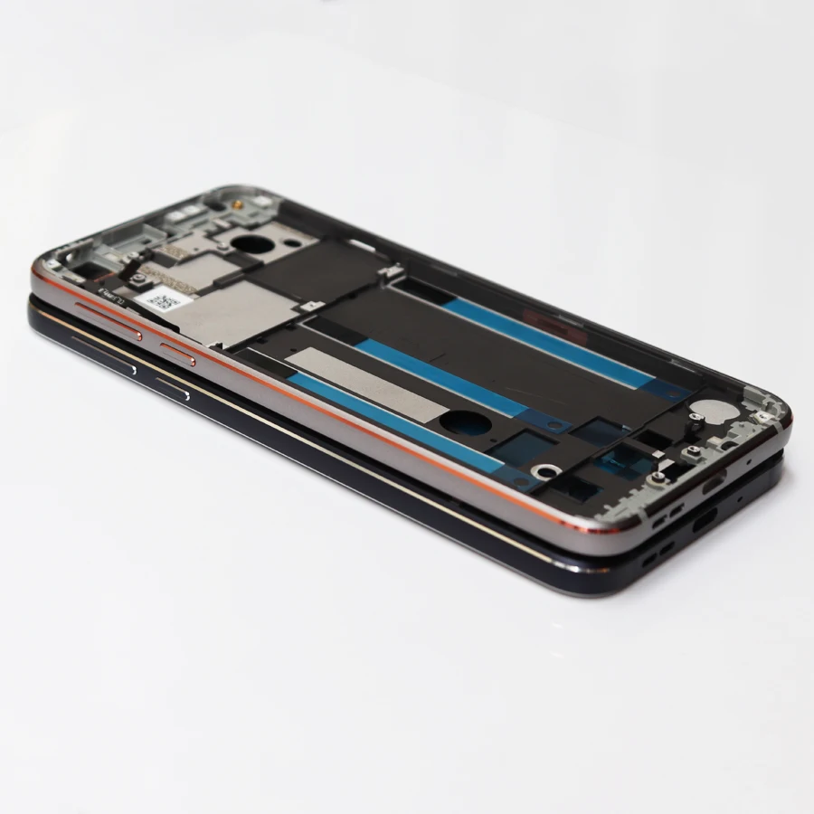 Алюминий средняя рамка для Nokia 7,1 средняя часть спереди Корпус шасси с кнопка регулировки громкости+ клей Стикеры