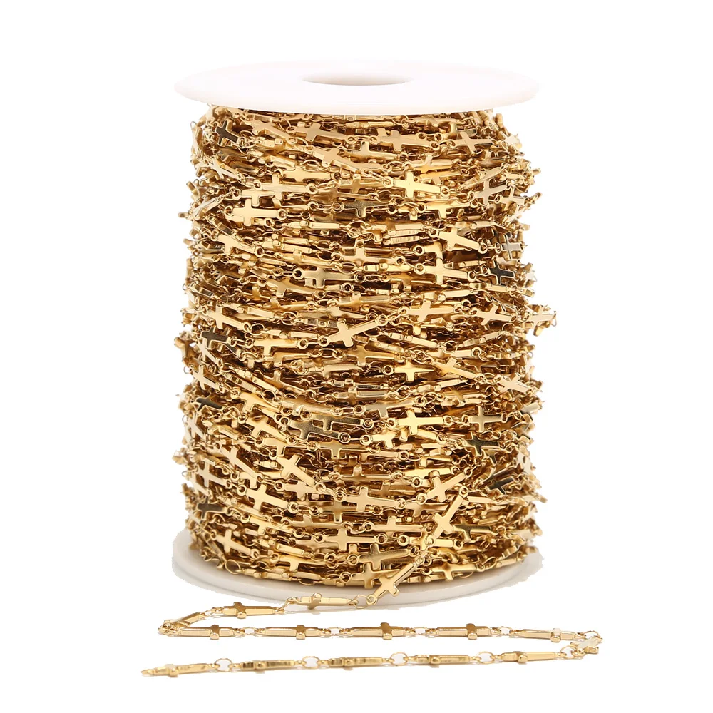 1 метр 5 мм Ширина нержавеющей стали Золотая цепочка для ожерелье унисекс браслет ножной браслет