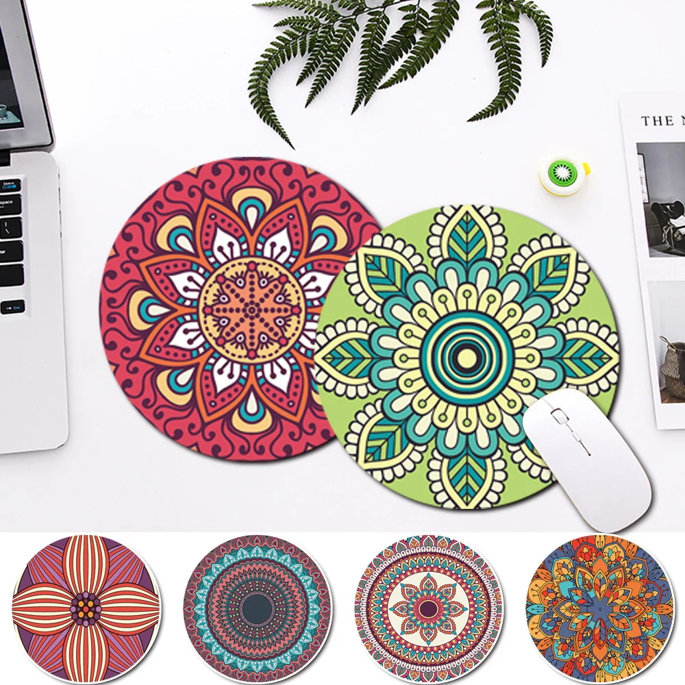 

Round Mouse Pad for Office Laptop Game Player Computer Pu Leather Non-slip Mat Pads Waterproof Mousepad 22cm