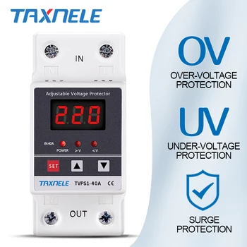 

digital Voltage Relay 40A 60A 63A din rail Adjustable Protection Over Under Automatic High Low Voltage Protect protective