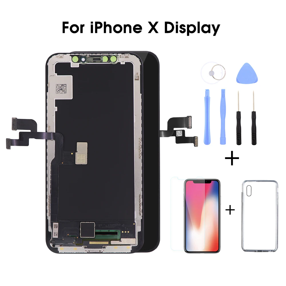 Класс AAA+ ЖК дисплей OLED для iPhone X OLED дисплей с 3D сенсорным экраном дигитайзер сборка Замена