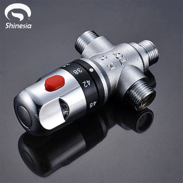 Shinesia ทองเหลือง Thermostatic Mixer สําหรับระบบอาบน้ํา 1/2 อุณหภูมิน้ําควบคุมก๊อกน้ําควบคุมวาล์วห้องน้ําก๊อกน้ําวาล์ว 1