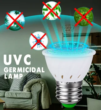 

E27 UV Germicidal LED Light Disinfectant Lamp 48 60Leds LED UVC Light Bulb GU10 LED Sterilizer led Lamp Ultraviolet Bulb 220V