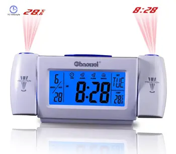 

Sound Control Dual Projection Alarm Clock Electronic Perpetual Calendar Led Backlight Projector Snooze Thermometer Digital