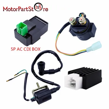 

New for 50cc 70cc 90 110 125cc Engine Loncin Taotao Roketa 4 Stroke ATV Quad Ignition Coil AC CDI Box Regulator Rectifier Relay