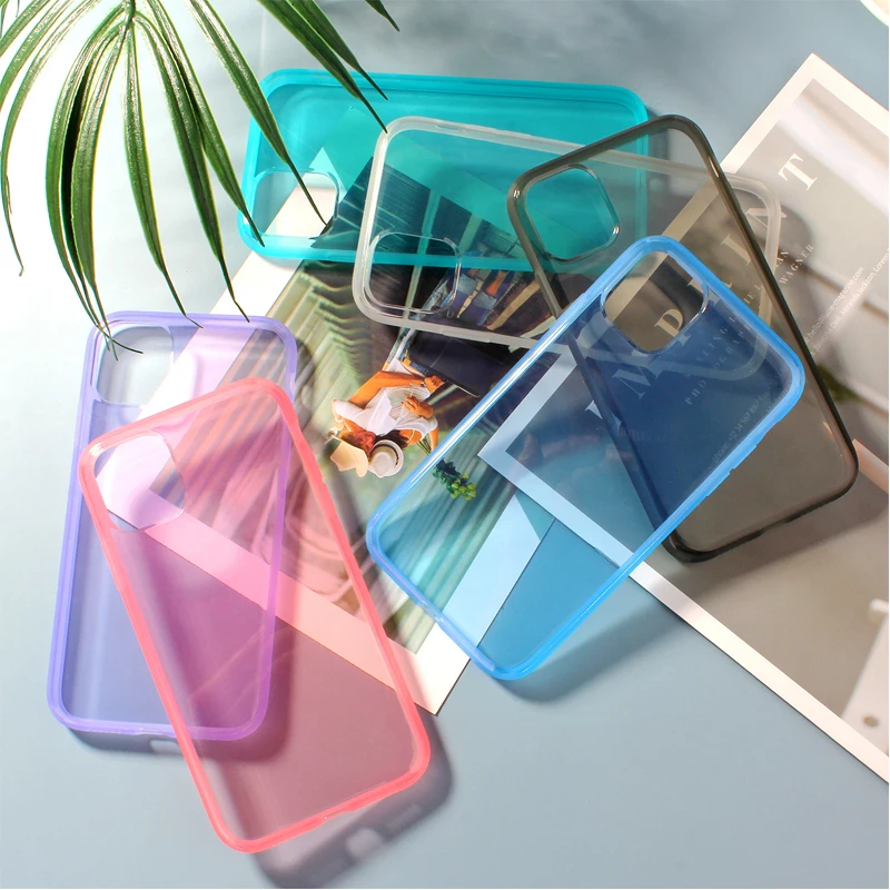 Прозрачный антидетонационный чехол для телефона ярких цветов для iPhone 11 PRO X XS XR Max 6 6S 7 8 Plus, Прозрачная мягкая защитная задняя крышка из ТПУ