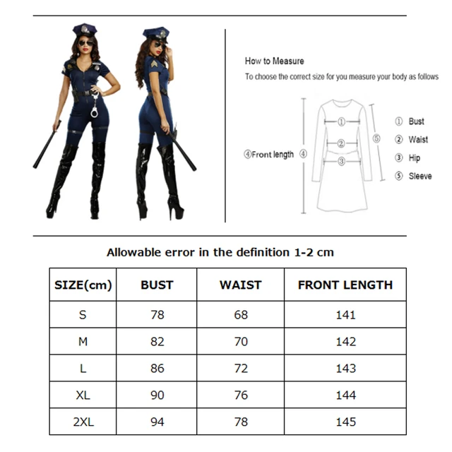 Disfraz de uniforme de oficial de policía Sexy para mujer, traje de policía  con cremallera con accesorios para Halloween, carnaval, fiesta de Cosplay,  vestido elegante - AliExpress