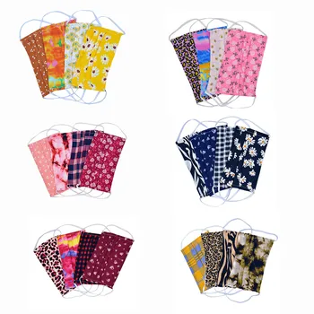 

4PCS Flower Printed Cotton Face Cover Windbreak Seamless Outdoor Riding Quick-drying Dustproof Keep Face Covers Reuseable