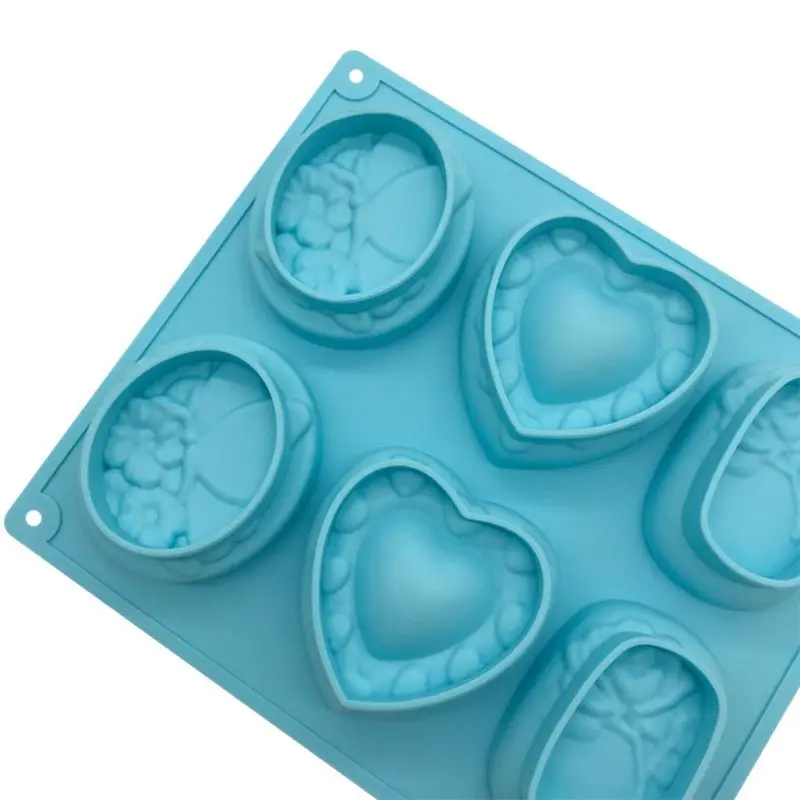 3pcs Heart Flower Silicone Mold DIY Soap Clay Candle Making Cake Fondant Baking