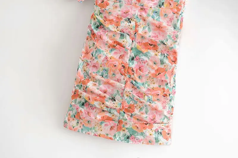 Print Floral Draped Bodycon Mini Dress