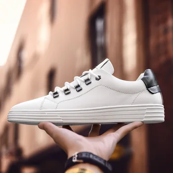 

Brand New Classic Style Men Casual Sneaker Shoes Fashion Designer Men Leather Shoes Light Comfortable Flats Men's Shoes 2019