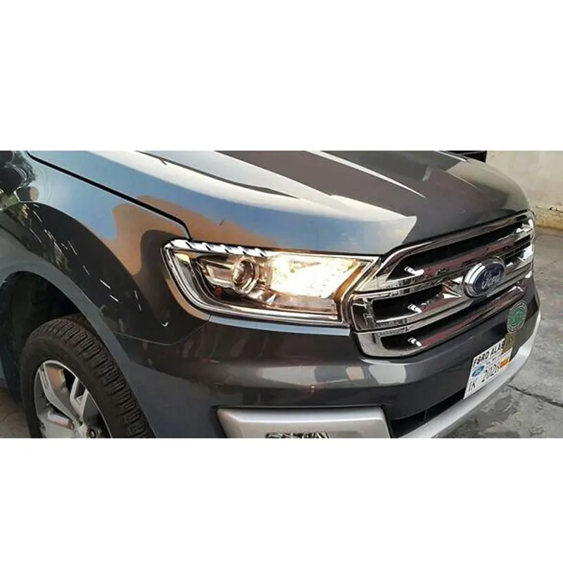 Хромированные передние фары с объемной отделкой для Ford Ranger Everest Endeavour 2016 2017 2018