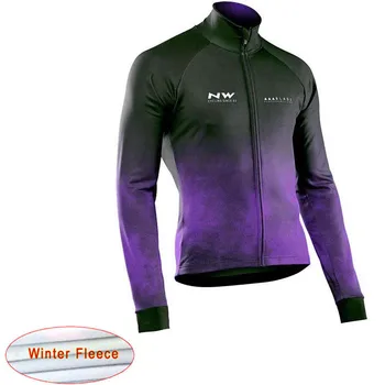 

NW Winter Thermal Fleece Men Bicycle Long Sleeve Cycling Jersey Team Outdoor Mountain Bike Triathlon Maillot Ropa Ciclismo C28