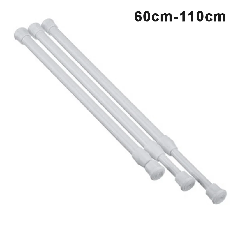 4 Size Adjustable Telescopic Rod Household Hanging Rods Curtain Pole Multi Purpose Wardrobe Rail Pole Loaded Hanger