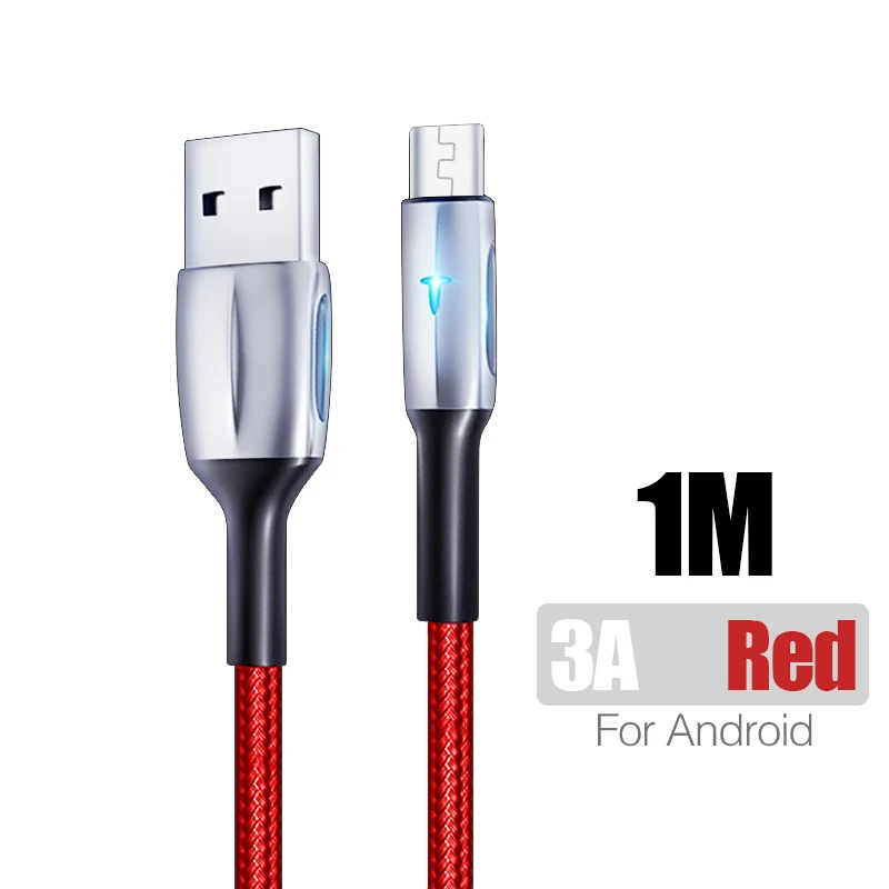 Micro USB кабель 3A Быстрая зарядка USB синхронизация данных мобильный телефон адаптер зарядное устройство кабель для samsung Xiaomi sony htc LG кабель для телефона Android - Цвет: 1M Micro USB