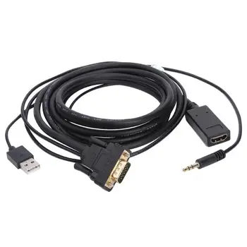 

CableDeconn E0406 HDMI to VGA Converter Cable HDMI Female to VGA Male e Converter Cable with Audio Cord