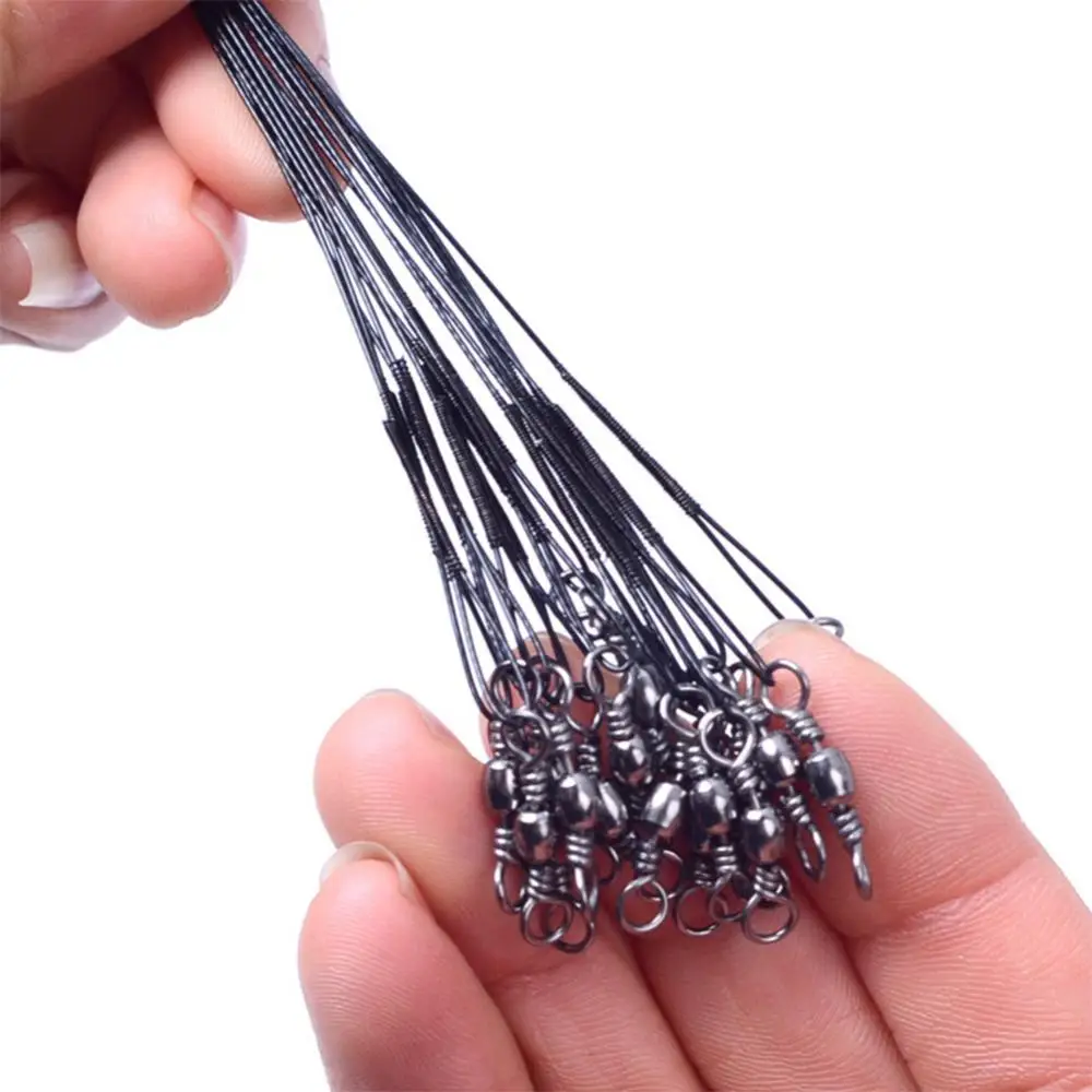 Dropshipping!! 20Pcs Anti-Bite Steel Wire Leader Swivel Fishing Line Tackle  Tool Fish Accessory