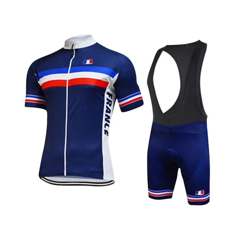 Летняя одежда для велоспорта Франс команда синяя велосипедная Джерси быстросохнущая велосипедная одежда летняя велосипедная форма с коротким рукавом