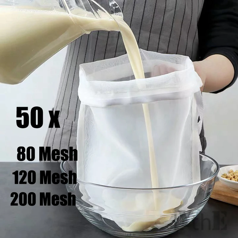 50 шт./компл. 80/120/сетчатый фильтр для пищевых продуктов нейлоновая сетка