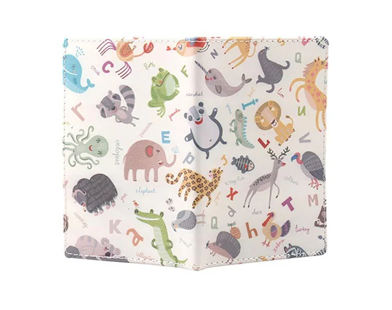 Fashion Travel Passport Holder Women Beautiful Flower Printing Credit Card Holder Cute Cartoon PU Leather Passport Cover PC0065 (7)