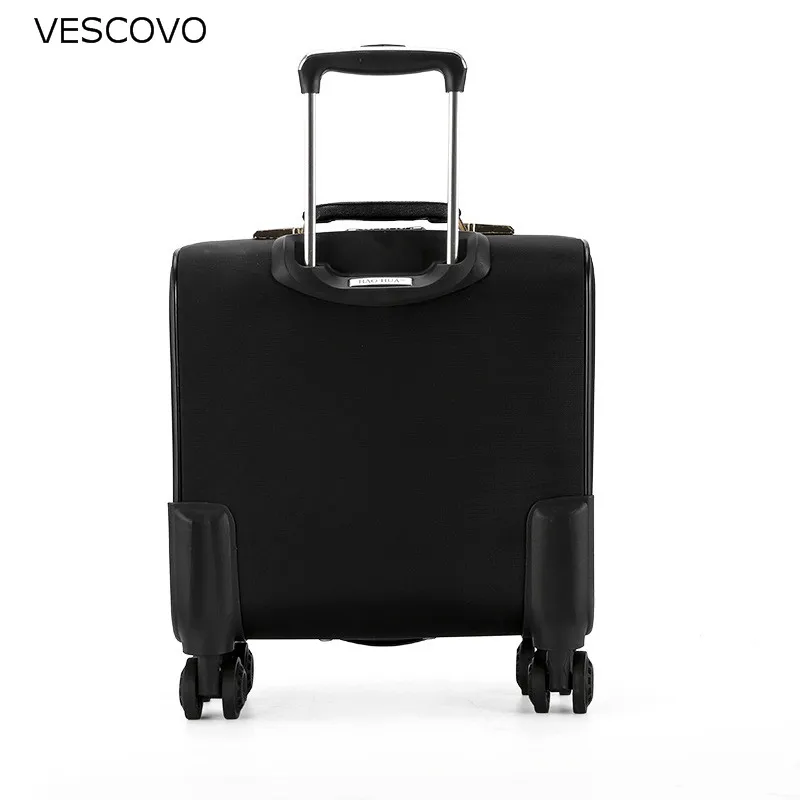 VESCOVO 18 дюймов бизнес чемодан на колесиках Оксфорд для мужчин пансион Дорожный Чехол на колесиках для женщин носить чемодан на колесиках